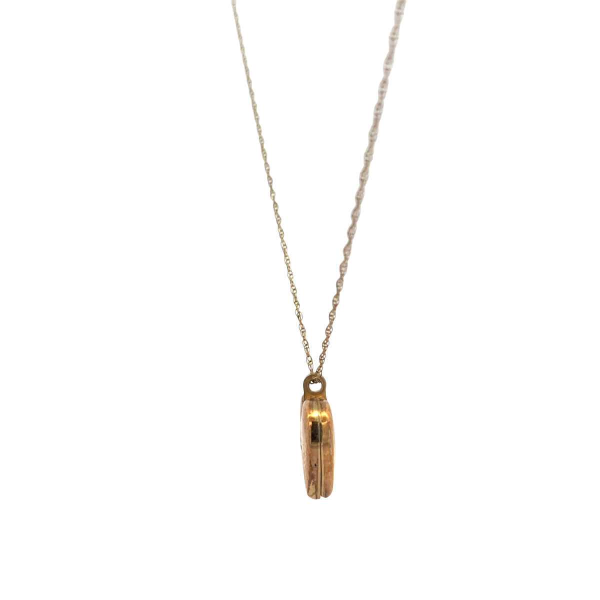 9ct yellow gold chain and locket pendant 1.8g (sh900090b)