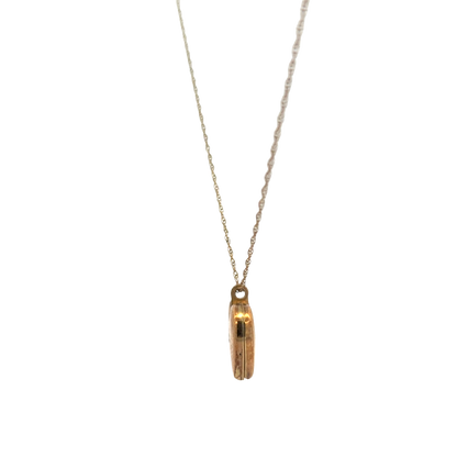 9ct yellow gold chain and locket pendant 1.8g (sh900090b)