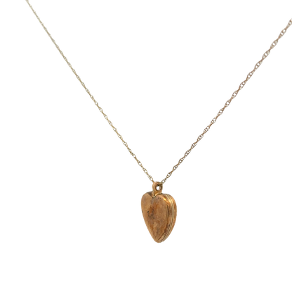 9ct yellow gold chain and locket pendant 1.8g (sh900090b)