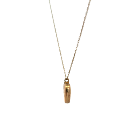 9ct yellow gold chain and locket pendant 1.8g (sh900090b)
