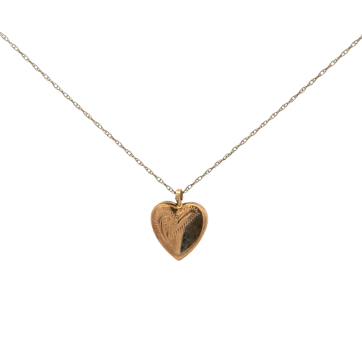 9ct yellow gold chain and locket pendant 1.8g (sh900090b)