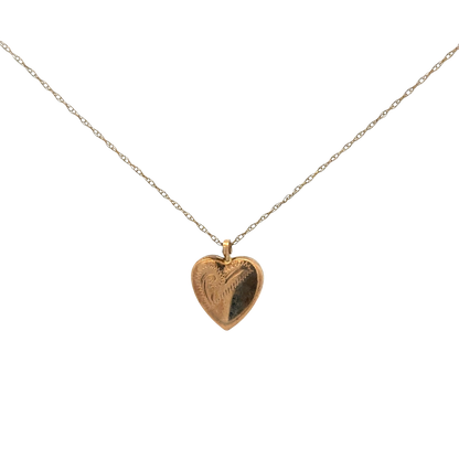 9ct yellow gold chain and locket pendant 1.8g (sh900090b)
