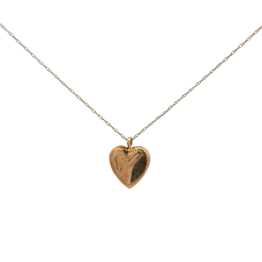 9ct yellow gold chain and locket pendant 1.8g (sh900090b)