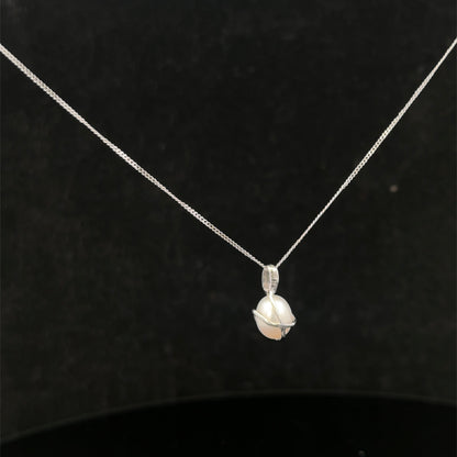 9ct white gold chain and pendant 1.6g (sh26212b)