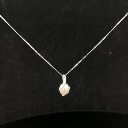 9ct white gold chain and pendant 1.6g (sh26212b)