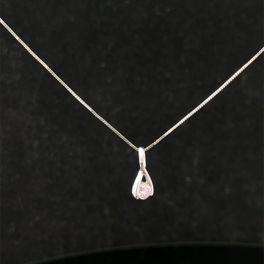 9ct white gold chain and pendant 1.6g (sh26214b)