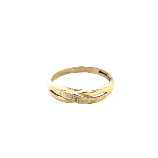 9ct yellow gold ring size O (sh25890l)