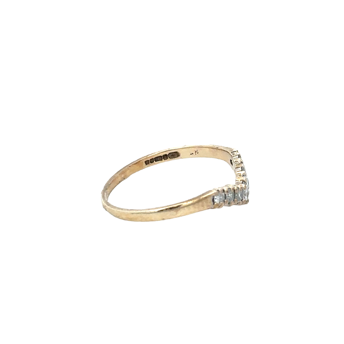 9ct yellow gold 25pts diamond ring size O1/2 (sh27954b)