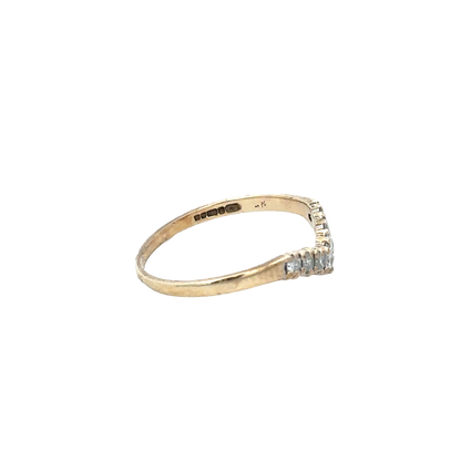 9ct yellow gold 25pts diamond ring size O1/2 (sh27954b)