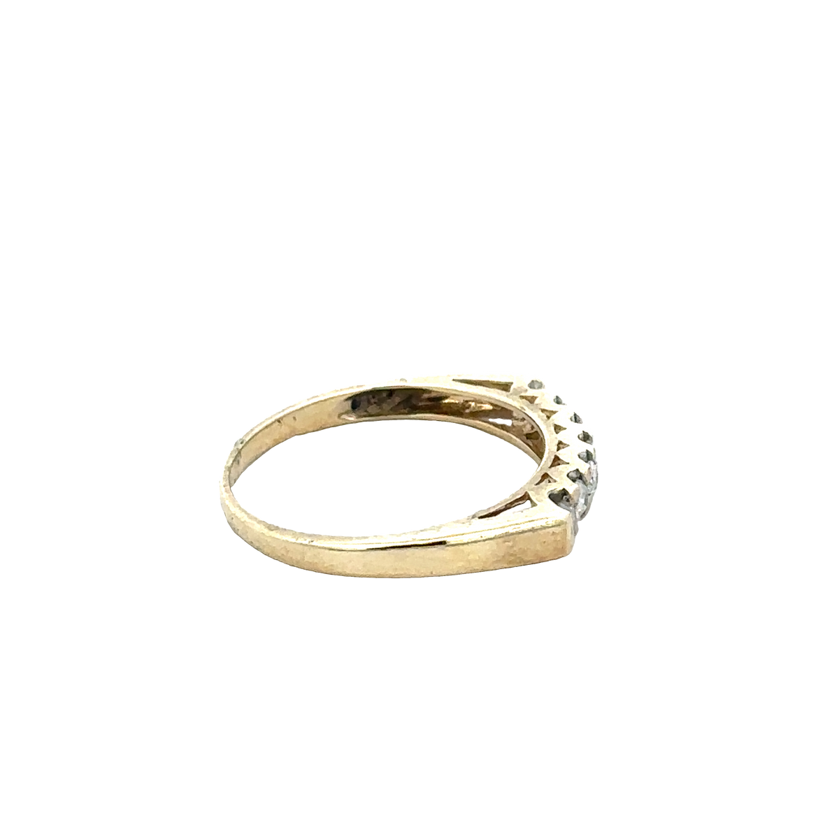 9ct yellow gold diamond ring size J1/2 (sh27972b)