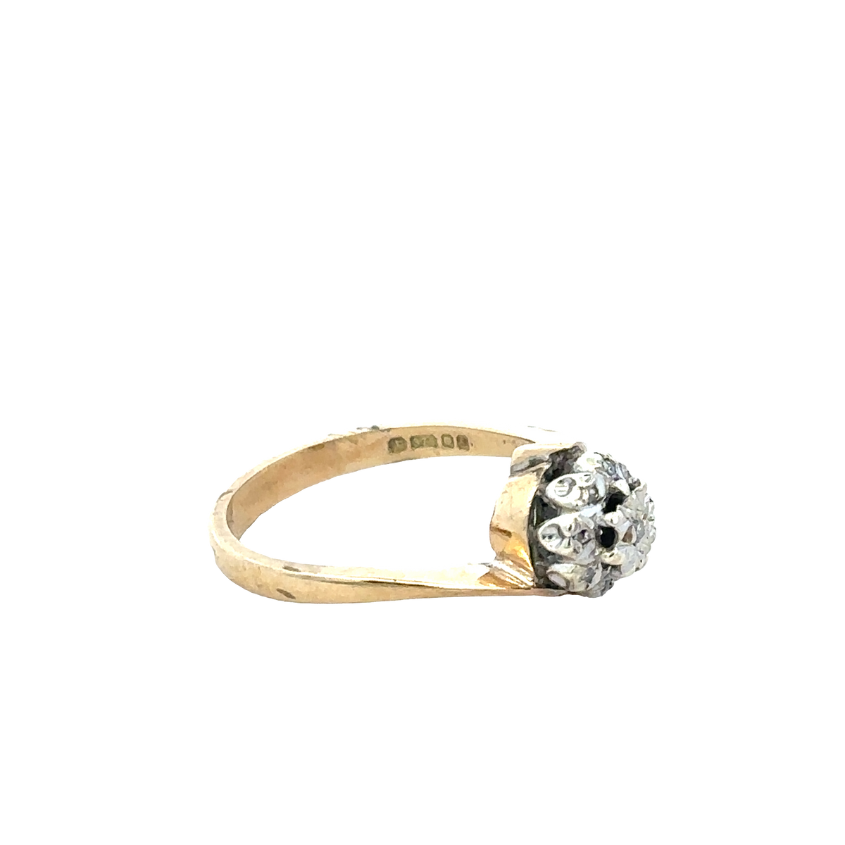 9ct yellow gold diamond ring size M1/2 (sh27883b)