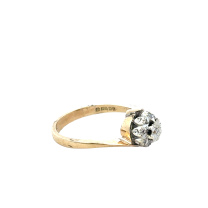 9ct yellow gold diamond ring size M1/2 (sh27883b)