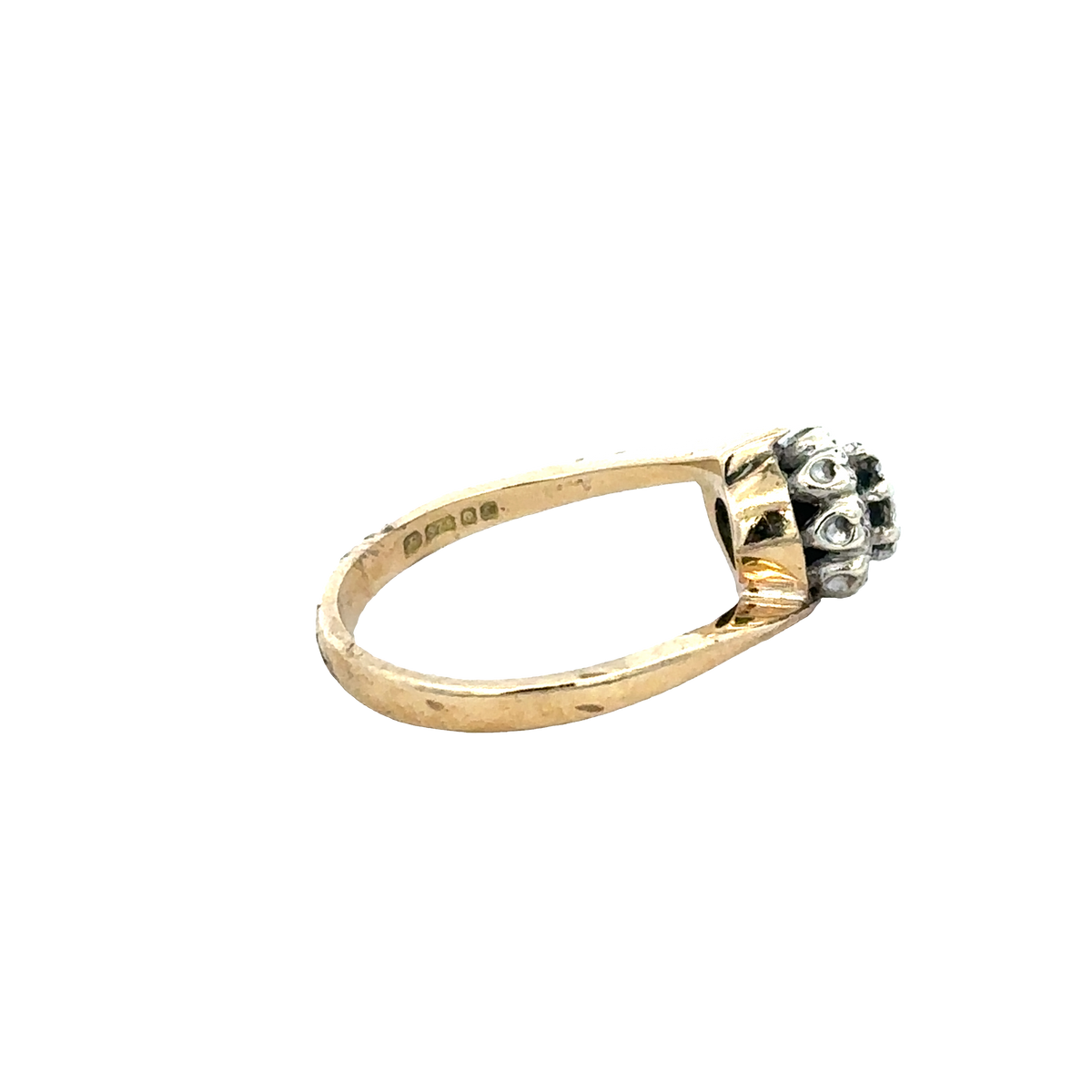 9ct yellow gold diamond ring size M1/2 (sh27883b)