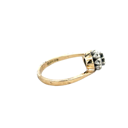 9ct yellow gold diamond ring size M1/2 (sh27883b)