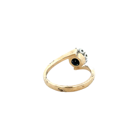 9ct yellow gold diamond ring size M1/2 (sh27883b)