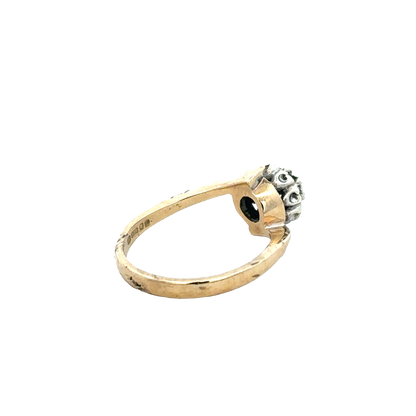 9ct yellow gold diamond ring size M1/2 (sh27883b)
