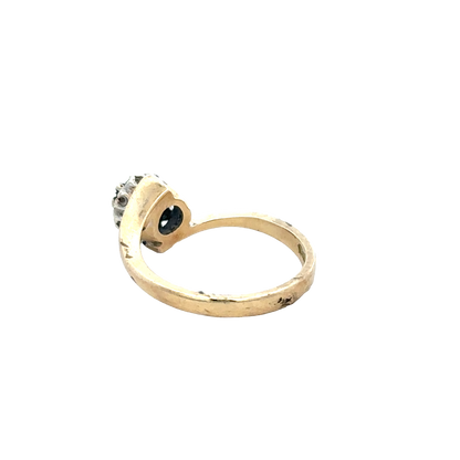 9ct yellow gold diamond ring size M1/2 (sh27883b)