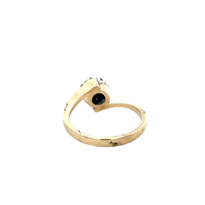 9ct yellow gold diamond ring size M1/2 (sh27883b)