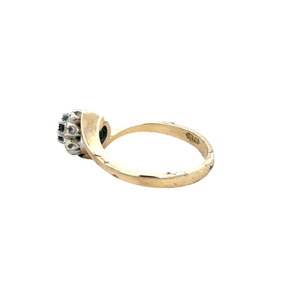 9ct yellow gold diamond ring size M1/2 (sh27883b)
