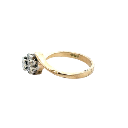 9ct yellow gold diamond ring size M1/2 (sh27883b)