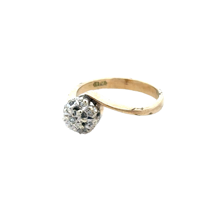 9ct yellow gold diamond ring size M1/2 (sh27883b)
