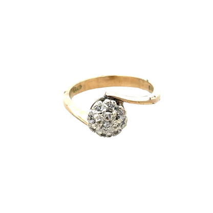 9ct yellow gold diamond ring size M1/2 (sh27883b)