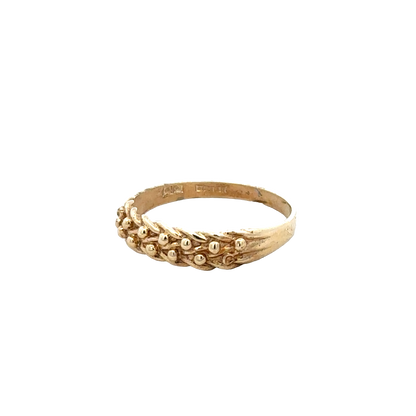 9ct yellow gold keeper ring size O (sh27800b)