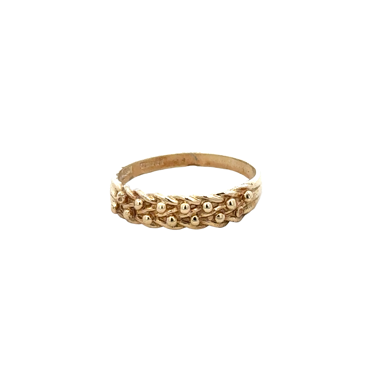 9ct yellow gold keeper ring size O (sh27800b)