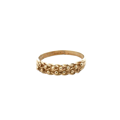 9ct yellow gold keeper ring size O (sh27800b)