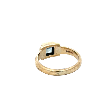 9ct yellow gold ring size P (sh27600b)