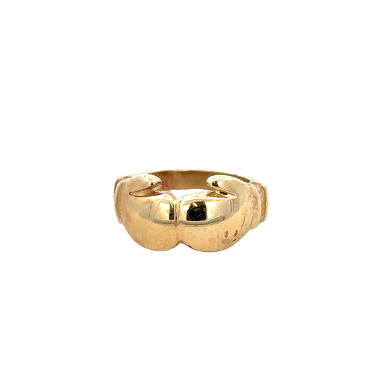 9ct yellow gold boxing glove ring size D1/2 (sh27616b)