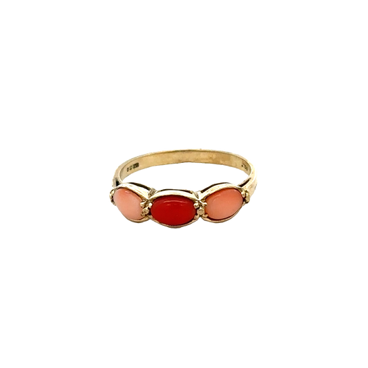 9ct yellow gold ring size O (sh27606b)