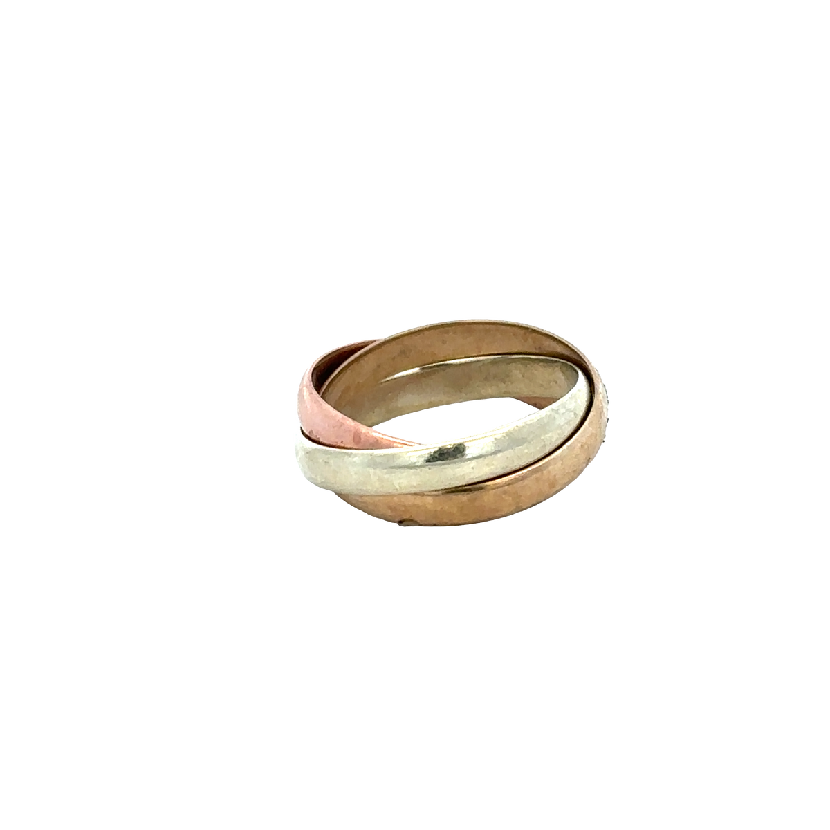 9ct yellow, rose and white gold band ring size L (sh25731l)