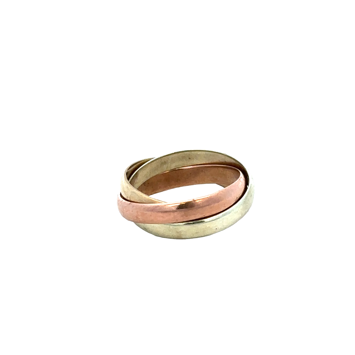 9ct yellow, rose and white gold band ring size L (sh25731l)
