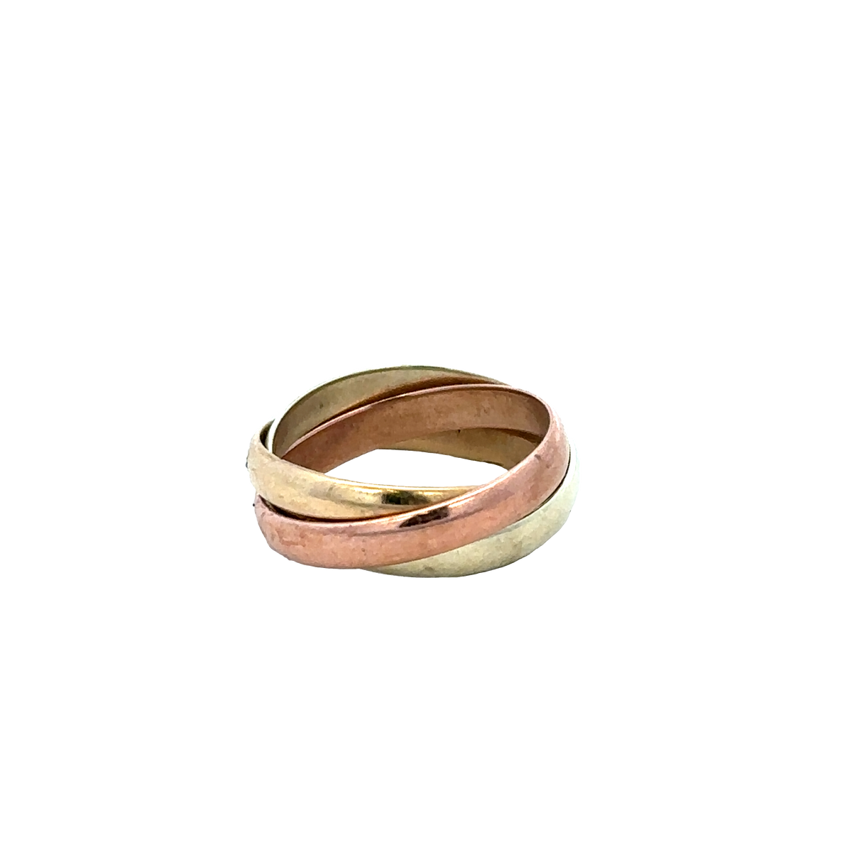 9ct yellow, rose and white gold band ring size L (sh25731l)