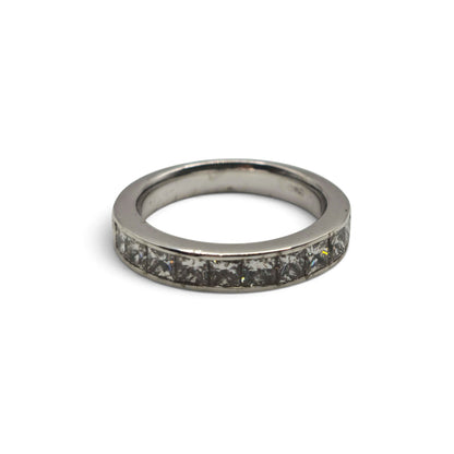 18ct white gold half eternity diamond ring  sh27376b