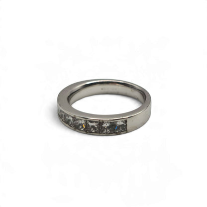 18ct white gold half eternity diamond ring  sh27376b