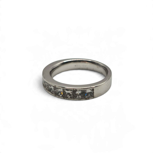 18ct white gold half eternity diamond ring  sh27376b