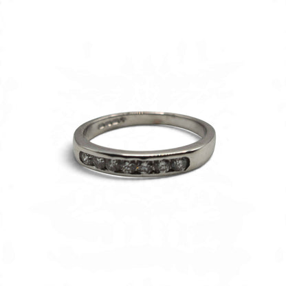 18ct white gold diamond half eternity ring  sh27249b