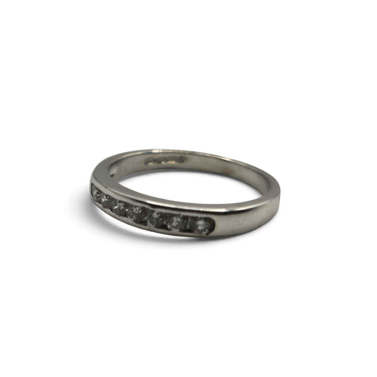 18ct white gold diamond half eternity ring  sh27249b