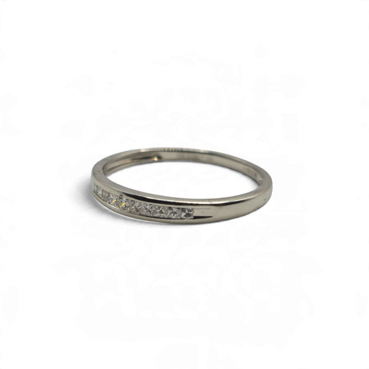 Reeves and Sons platinum half eternity ring with diamonds, sh27175b