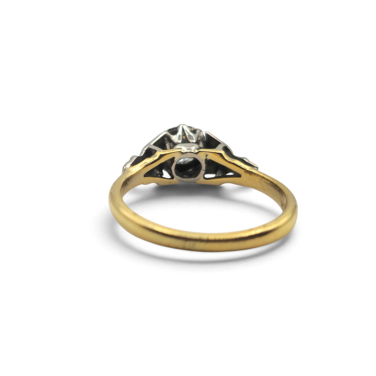 18ct yellow gold and platinum diamond ring   sh27555b