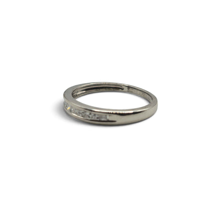 Reeves and Sons platinum diamond half eternity ring sh27171b on a white background
