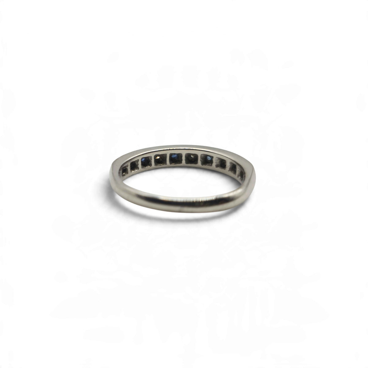 Reeves and Sons 18ct white gold sapphire and diamond half eternity ring sh27314b