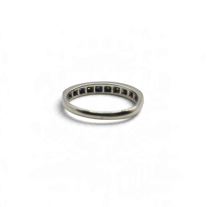 Reeves and Sons 18ct white gold sapphire and diamond half eternity ring sh27314b