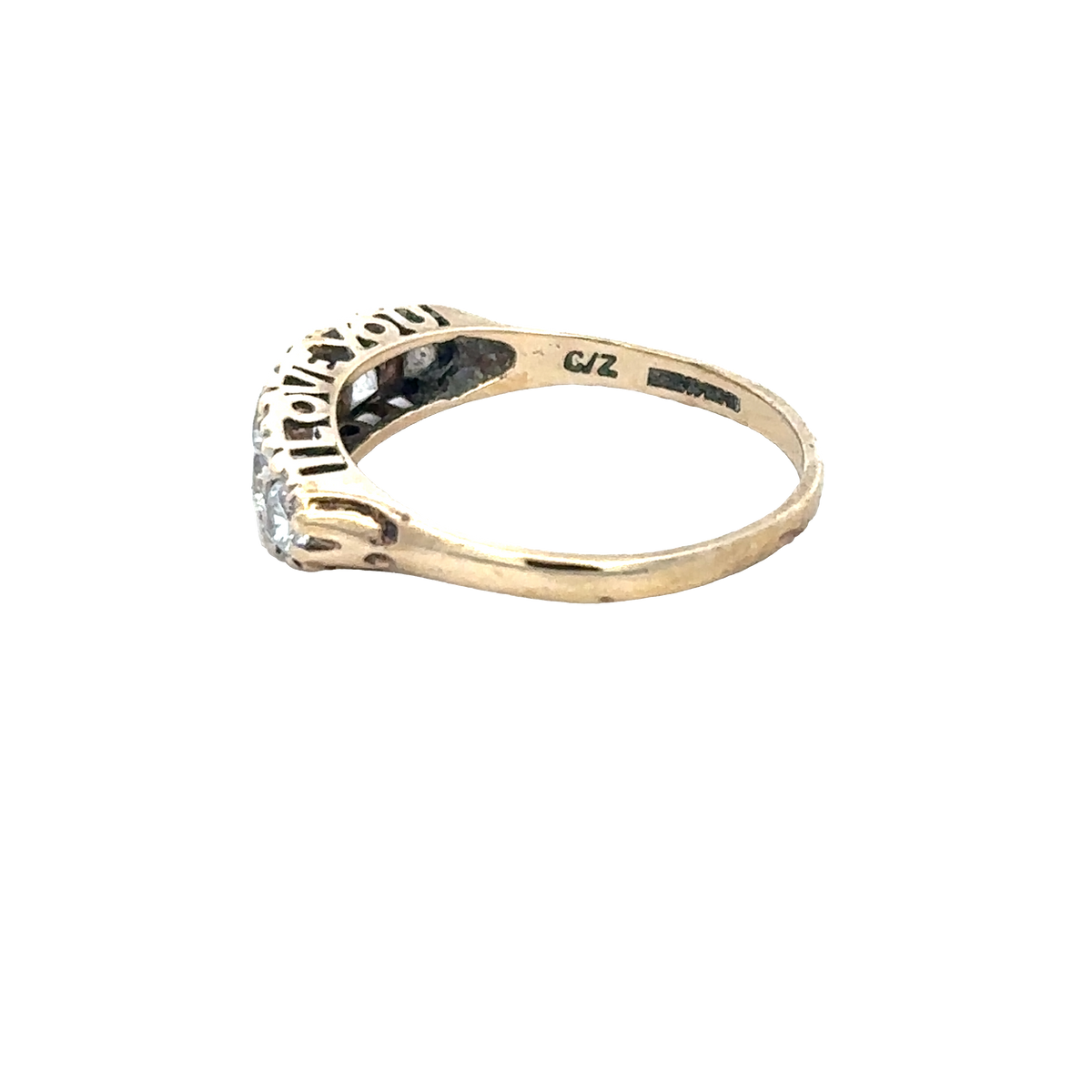 9ct yellow gold ring size S (sh27959b)