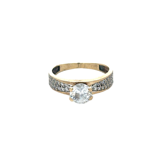 9ct yellow gold ring size O1/2 (sh27946b)