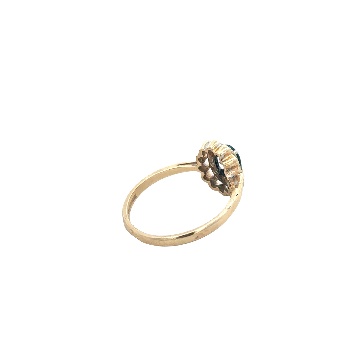 9ct yellow gold sapphire and diamond ring size N (sh25732l)