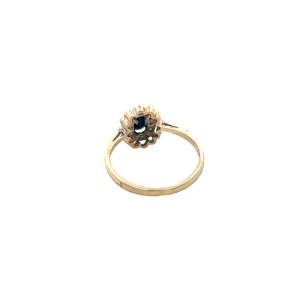 9ct yellow gold sapphire and diamond ring size N (sh25732l)
