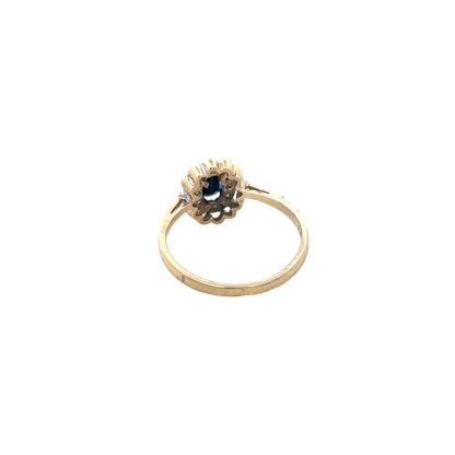 9ct yellow gold sapphire and diamond ring size N (sh25732l)